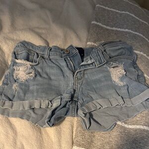 Hollister Light Blue Distressed Jean Shorts